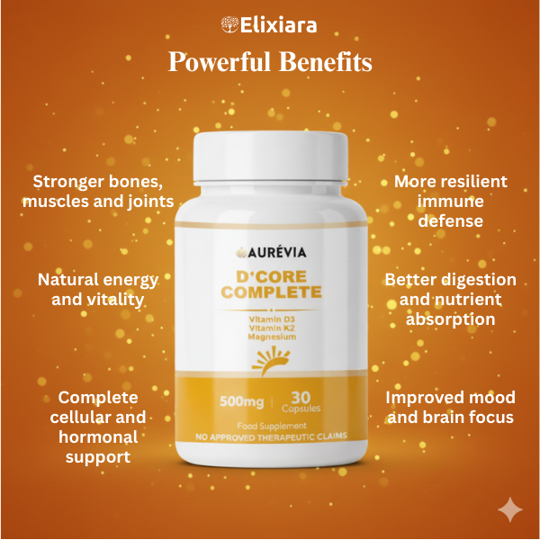 D+ Core Complete advanced supplement with Vitamin D3, K2, Magnesium, Zinc, B6, MCT, and Ox Bile for complete heart, bone, and energy health D+ Core Complete advanced supplement with Vitamin D3, K2, Magnesium, Zinc, B6, MCT, and Ox Bile for complete heart, bone, and energy health