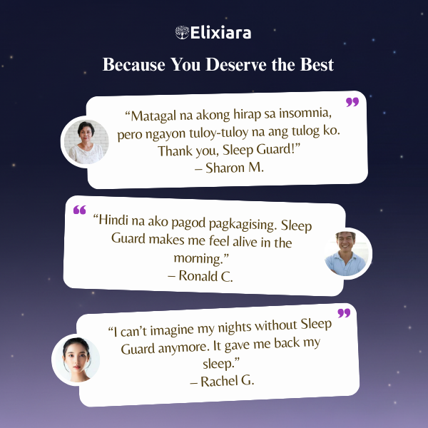 Sleep Guard testimonials and customer reviews – proven results for better sleep and relaxation.