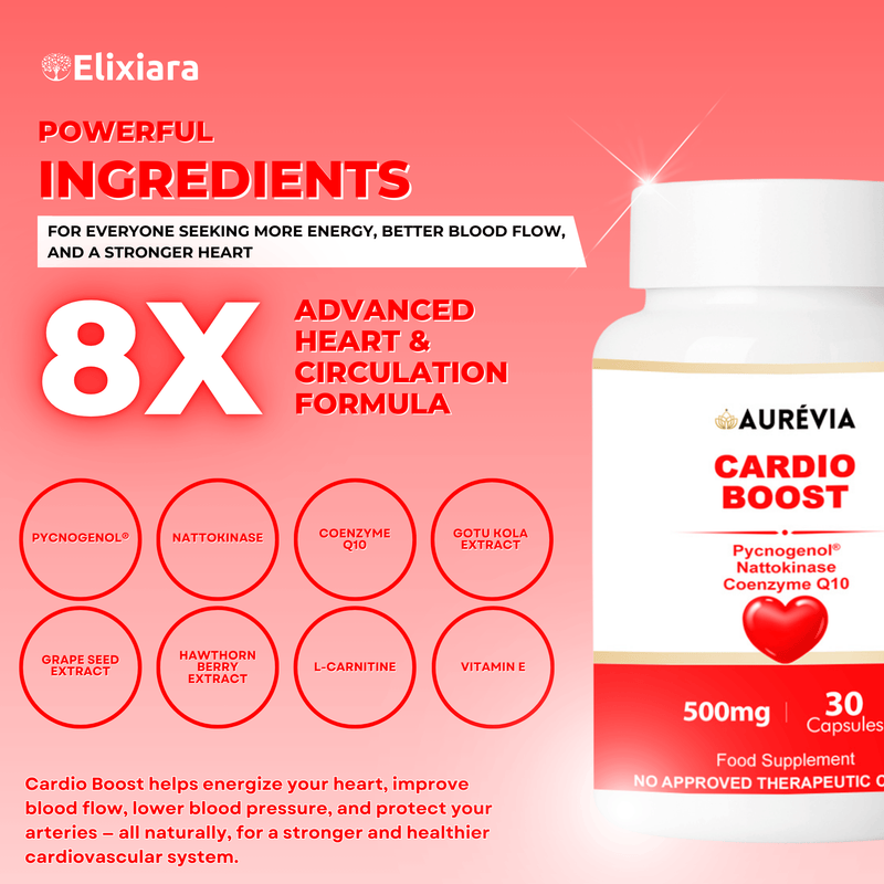 Cardio Boost natural supplement – supports heart health, blood circulation, and energy with clinically proven ingredients
