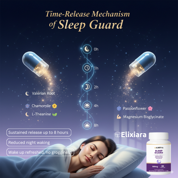 SleepGuard time-release sleep supplement for deeper rest and better sleep.